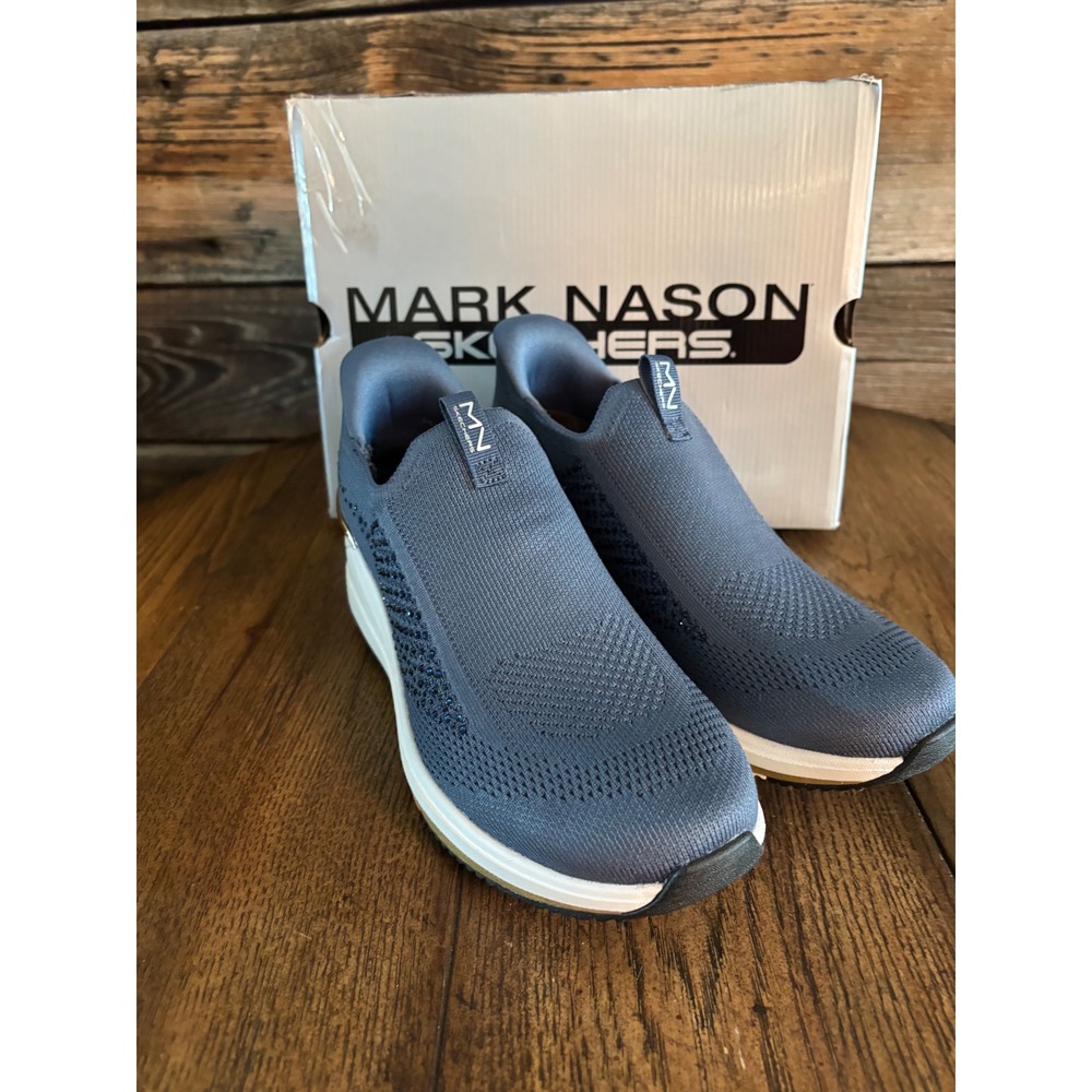 Mark Nason Skechers A-Line Pointed Blue Knit Slip On Sneakers Womens 6.5 12841